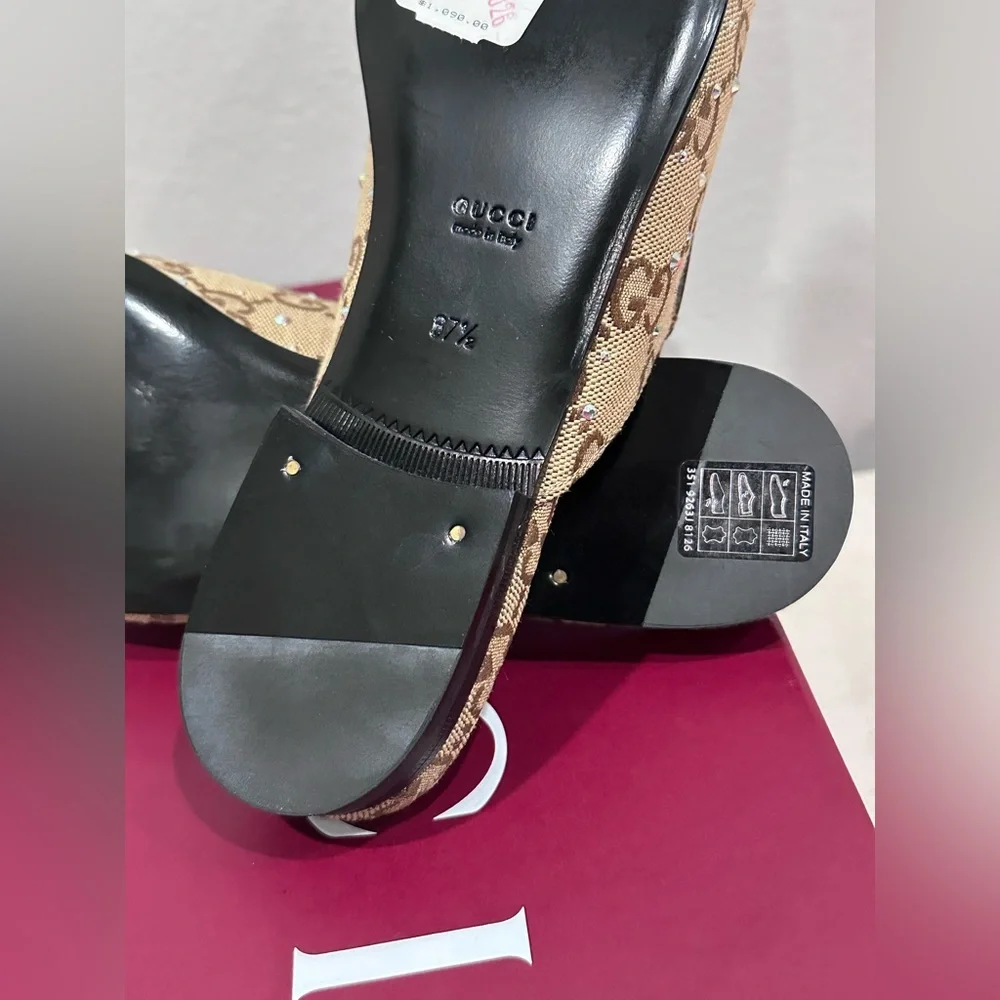 Gucci Princetown Crystal Slipper with Horsebit, Fabric - Picture 9 of 13